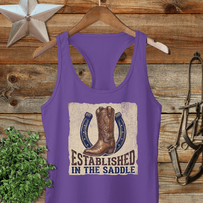 Established in the Saddle Western Racerback Tank