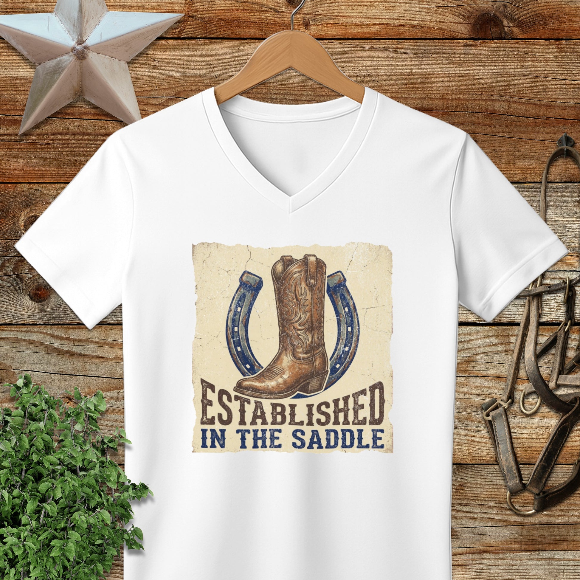 Established in the Saddle Western V-neck