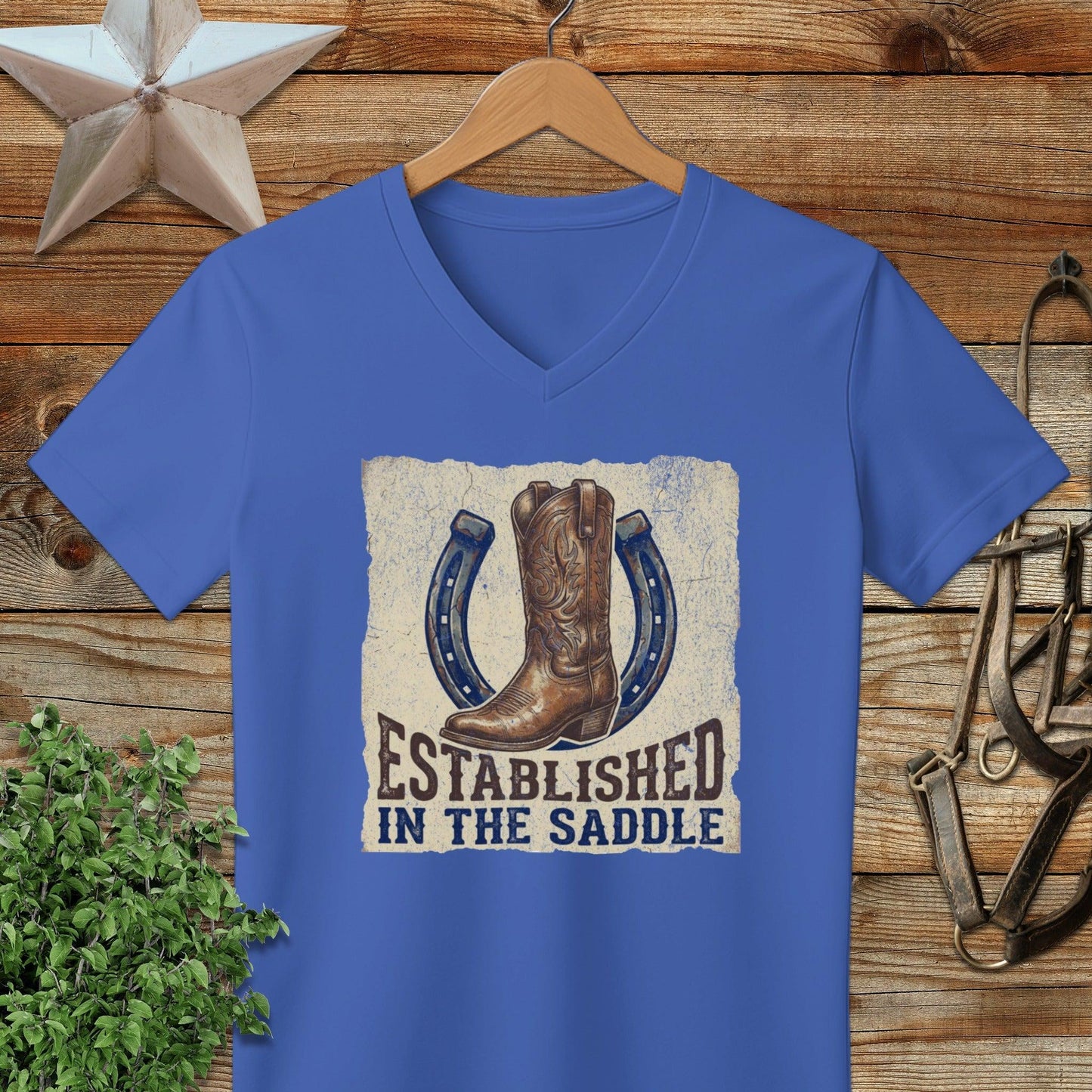 Established in the Saddle Western V-neck
