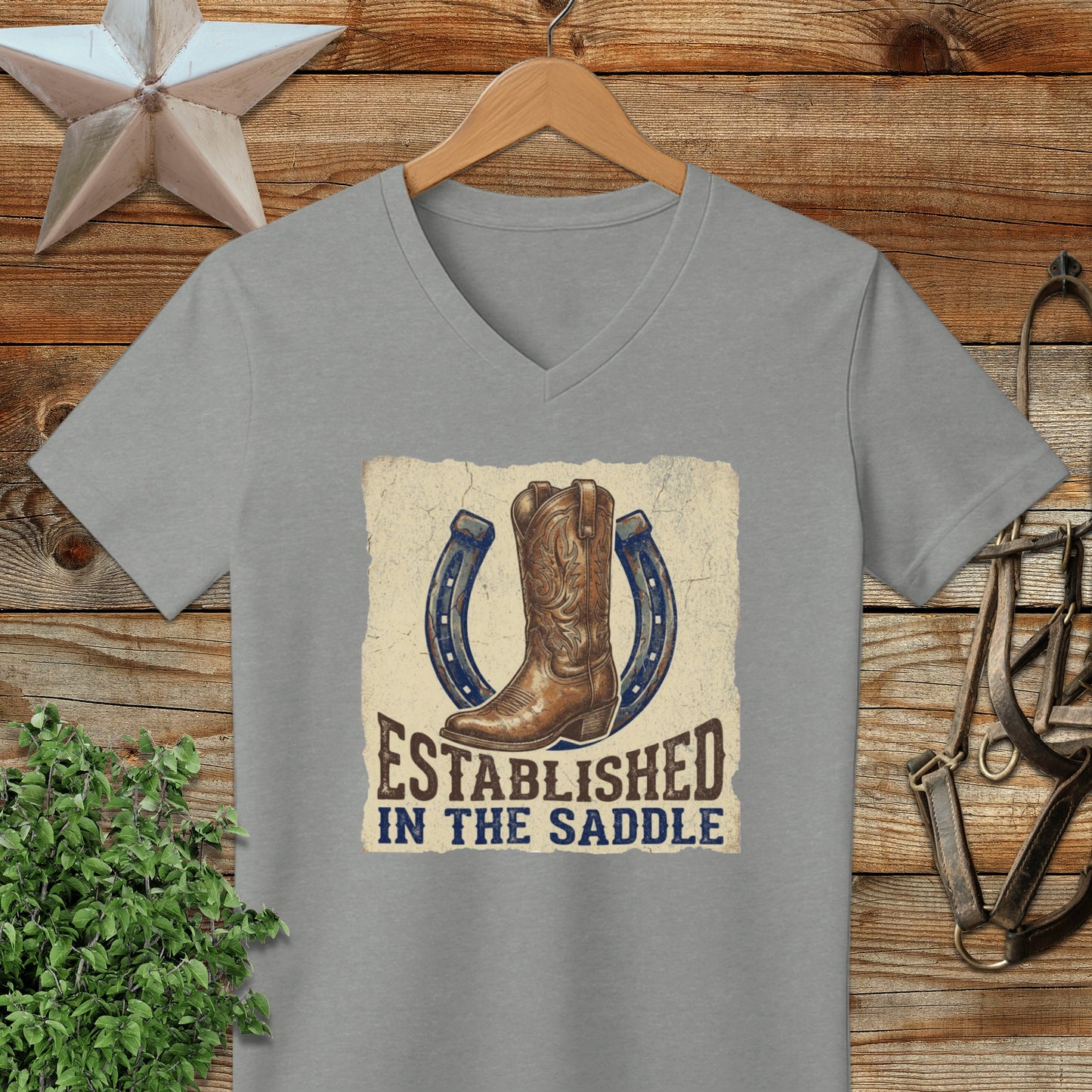 Established in the Saddle Western V-neck