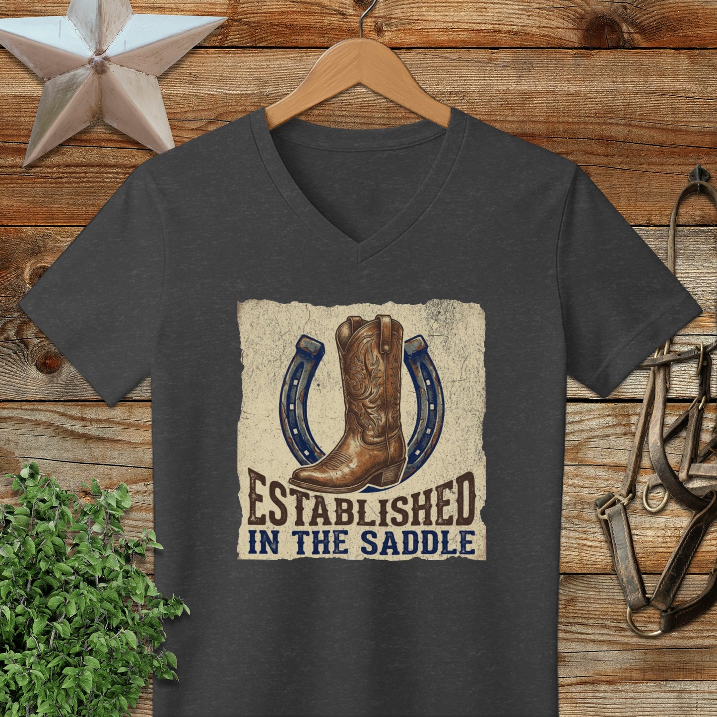 Established in the Saddle Western V-neck