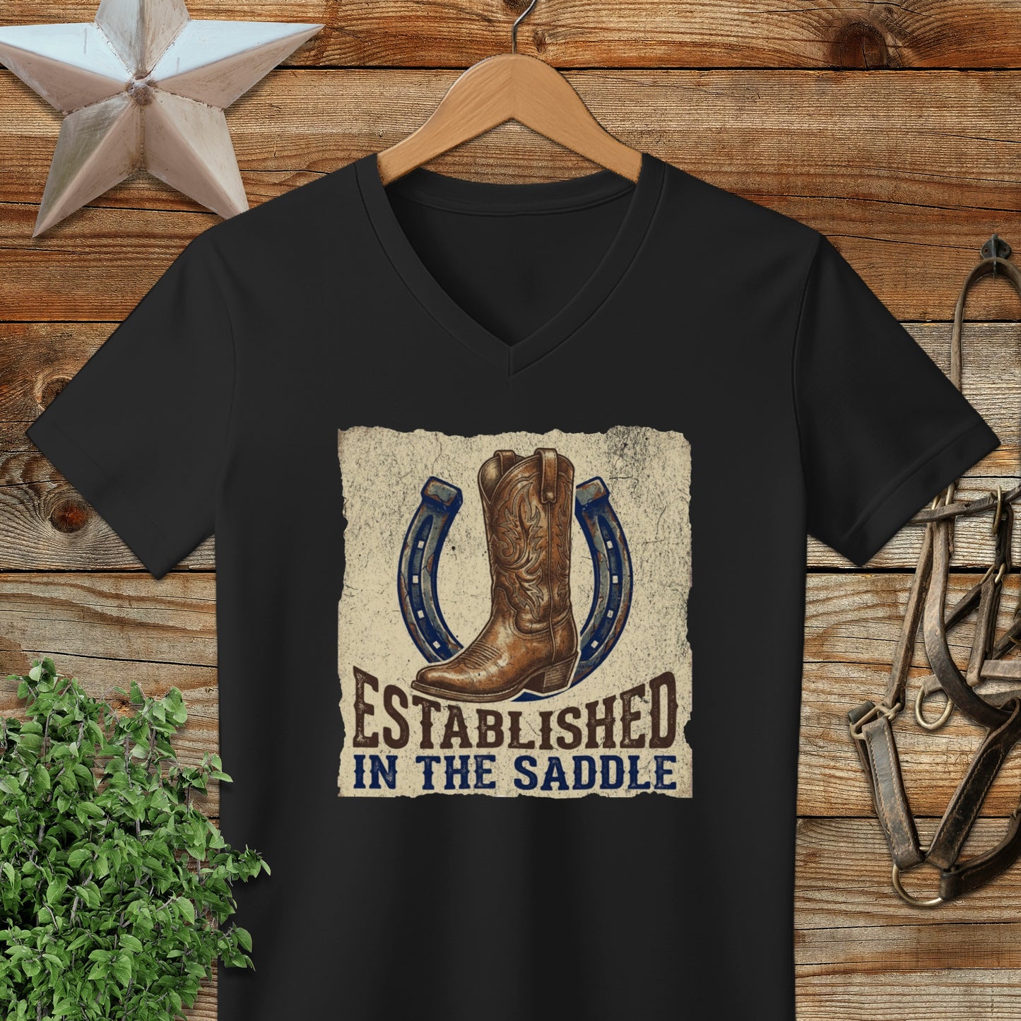 Established in the Saddle Western V-neck