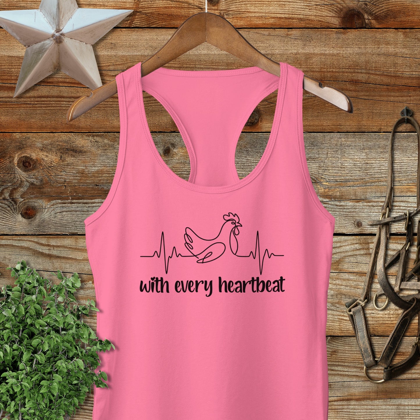 Every Heartbeat Chicken Racerback Tank