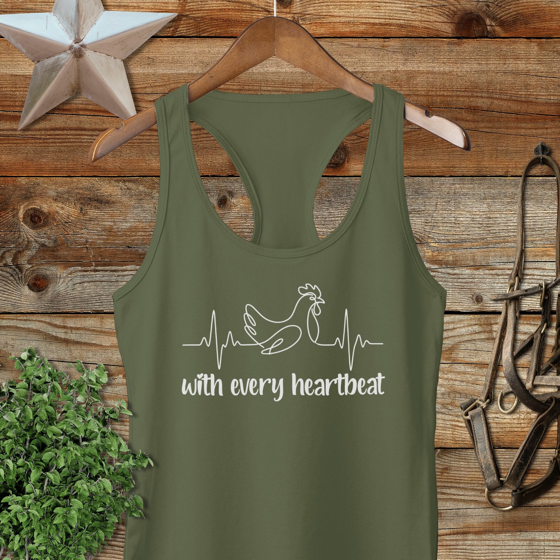 Every Heartbeat Chicken Racerback Tank