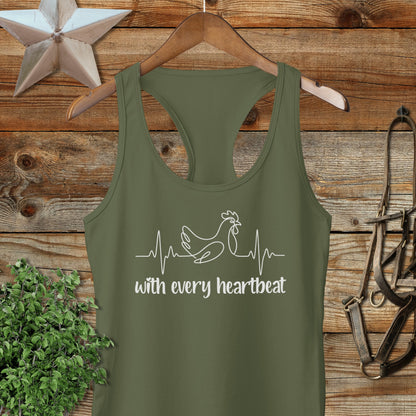 Every Heartbeat Chicken Racerback Tank