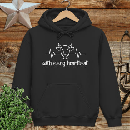 Every Heartbeat Cow Hoodie