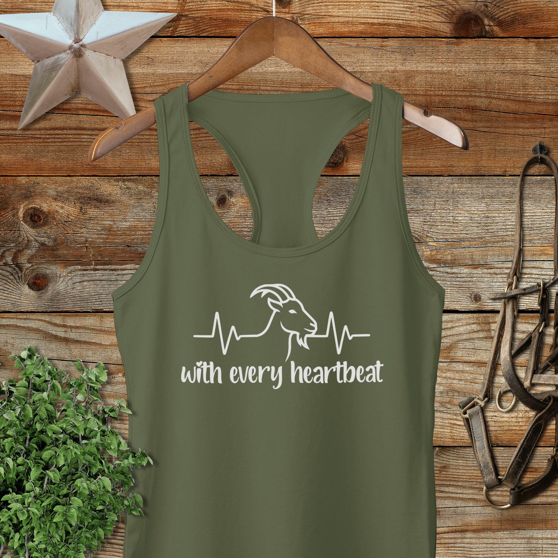 Every Heartbeat Goat Racerback Tank