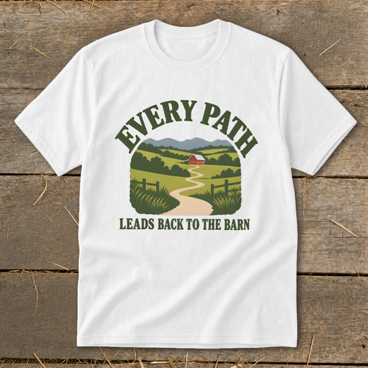 Every Path Leads Back to the Barn Youth Tee