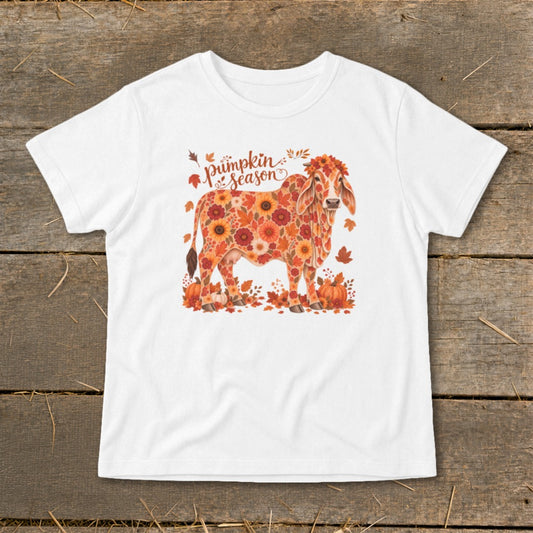 Fall Floral Brahman Cow Infant Tee
