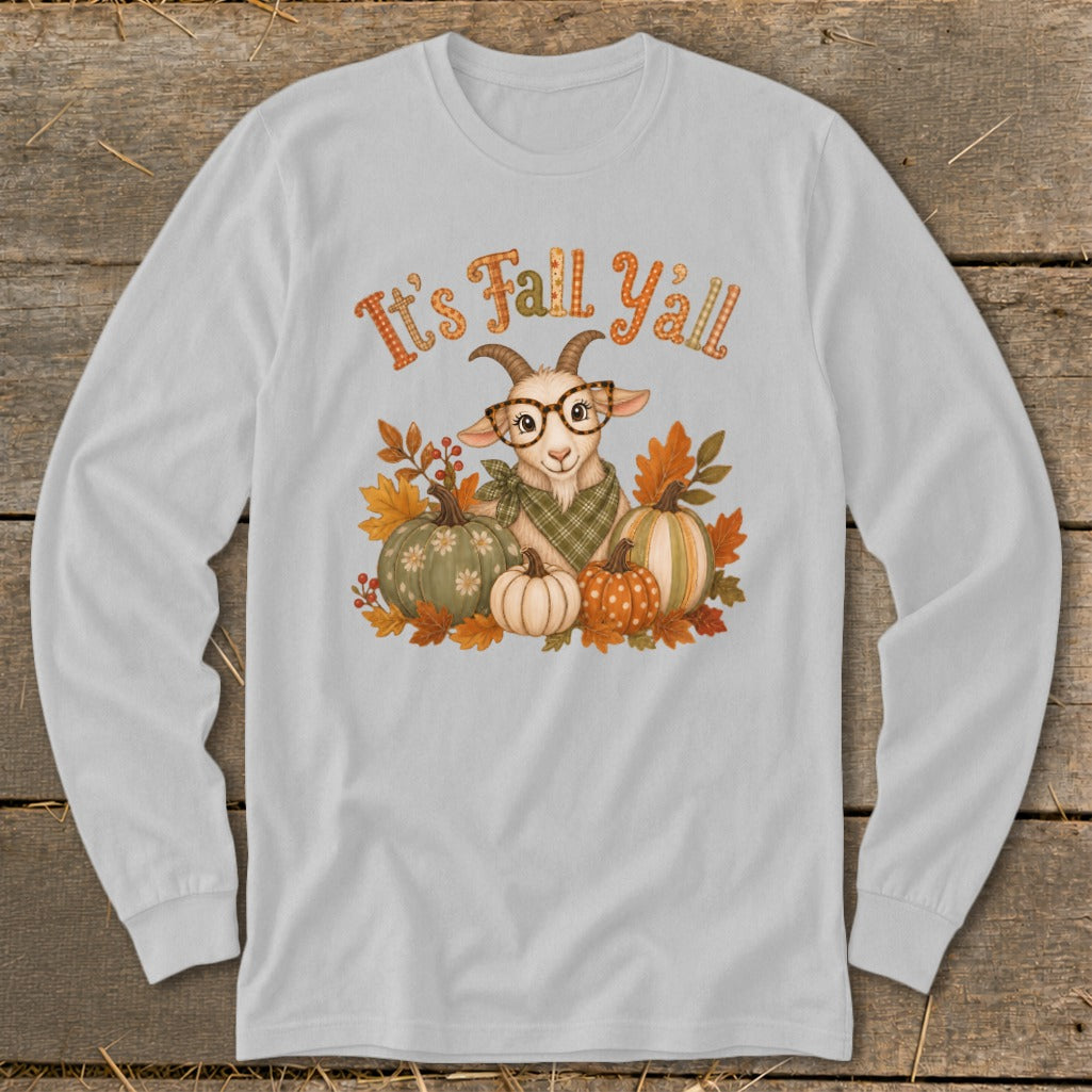 Fall Y'all Goat Long Sleeve Tee