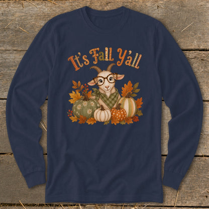 Fall Y'all Goat Long Sleeve Tee