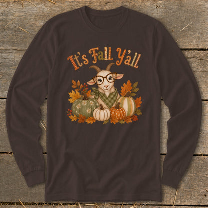 Fall Y'all Goat Long Sleeve Tee