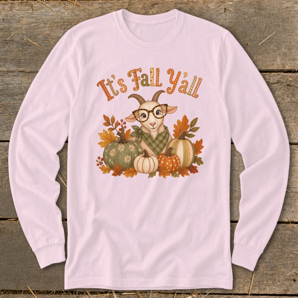 Fall Y'all Goat Long Sleeve Tee