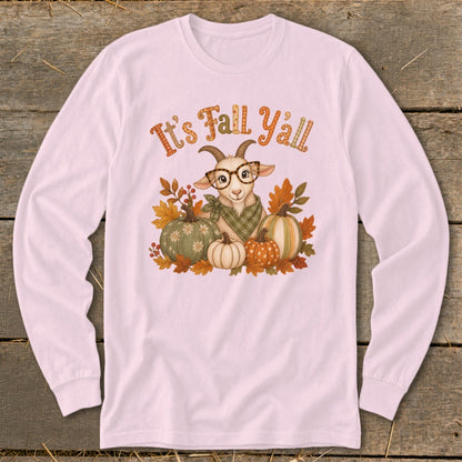 Fall Y'all Goat Long Sleeve Tee