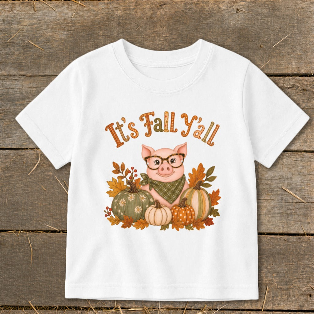 Fall Y'all Pig Toddler Tee