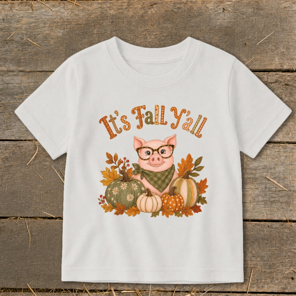 Fall Y'all Pig Toddler Tee