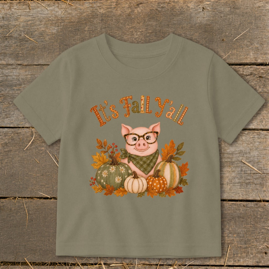 Fall Y'all Pig Toddler Tee