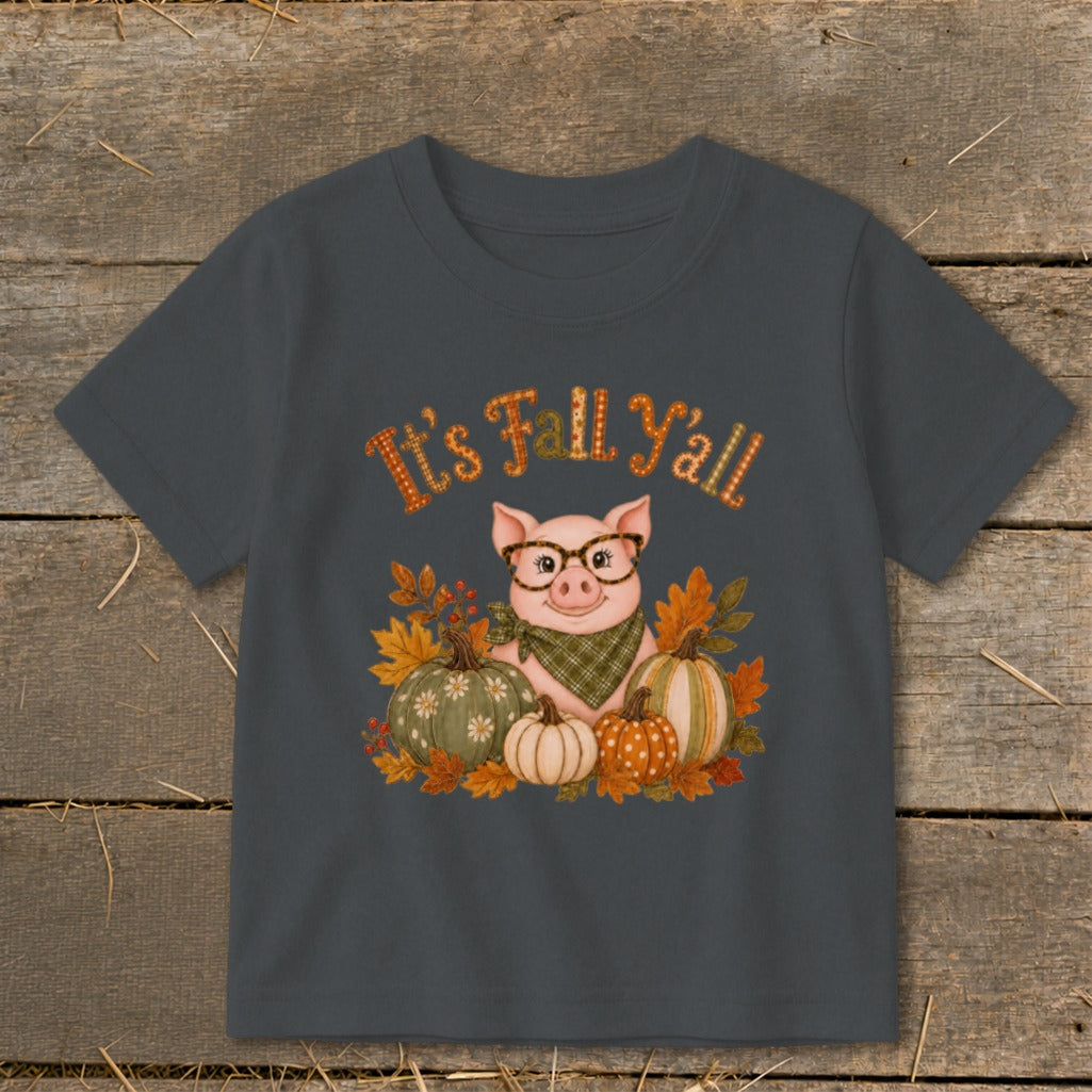 Fall Y'all Pig Toddler Tee