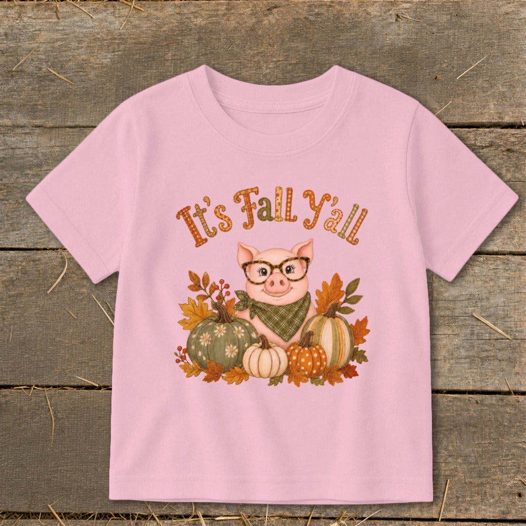 Fall Y'all Pig Toddler Tee