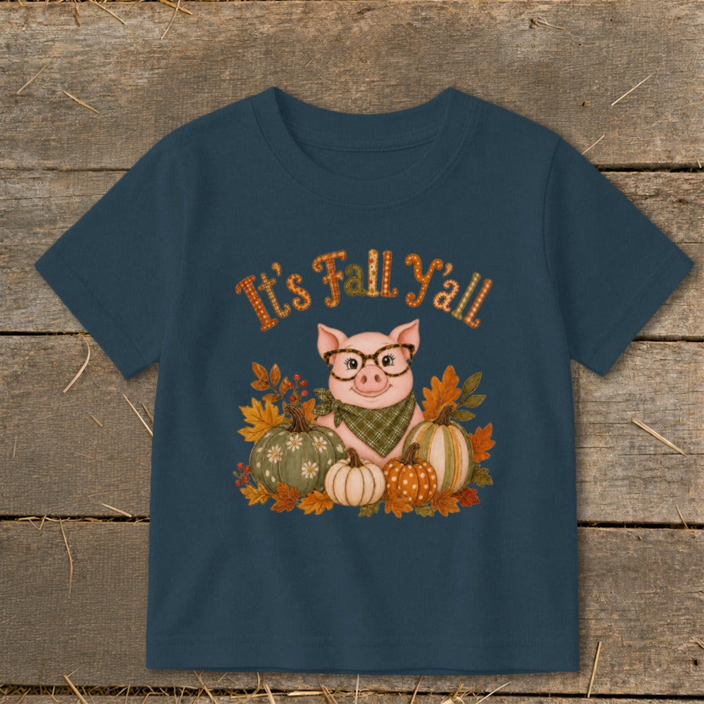 Fall Y'all Pig Toddler Tee