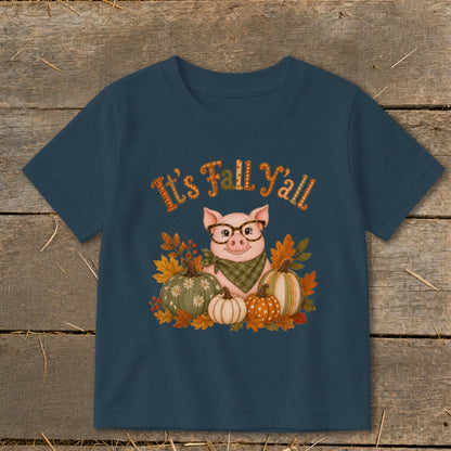Fall Y'all Pig Toddler Tee