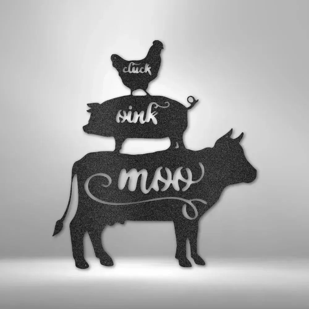 Farm Animals Metal Art Sign