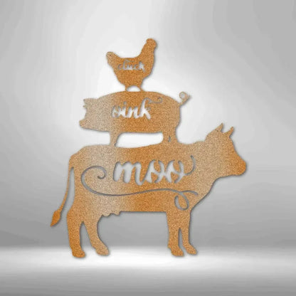 Farm Animals Metal Art Sign