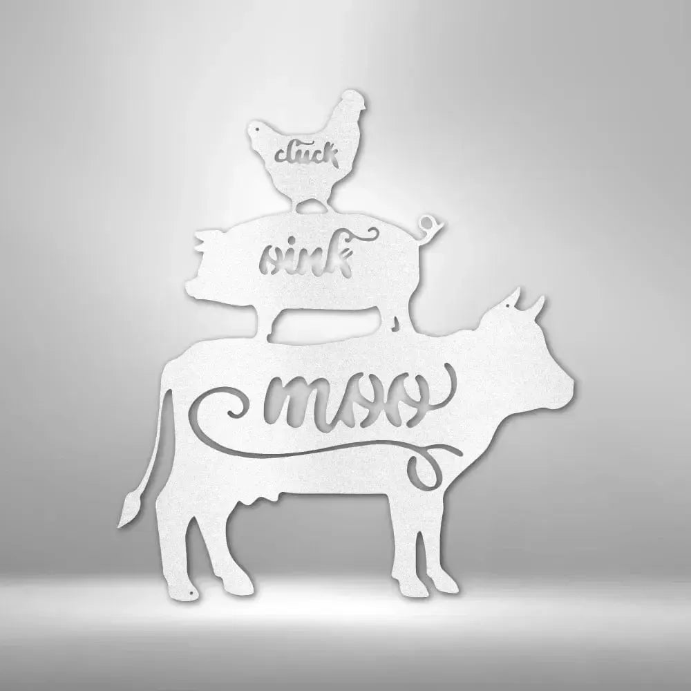 Farm Animals Metal Art Sign