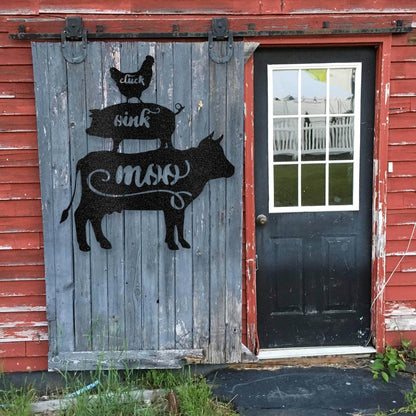 Farm Animals Metal Art Sign