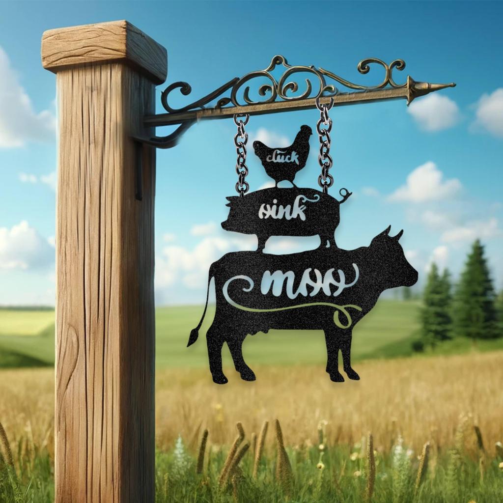 Farm Animals Metal Art Sign