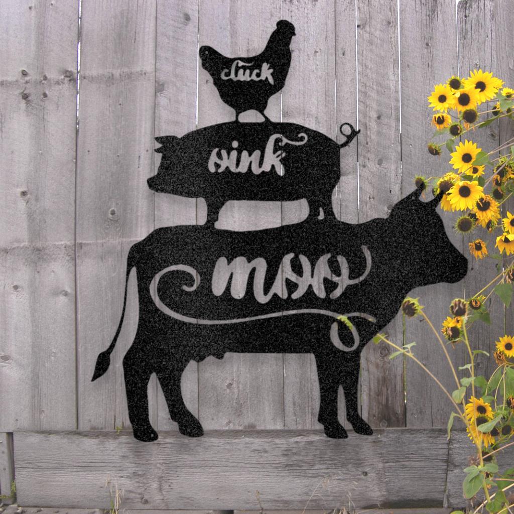 Farm Animals Metal Art Sign