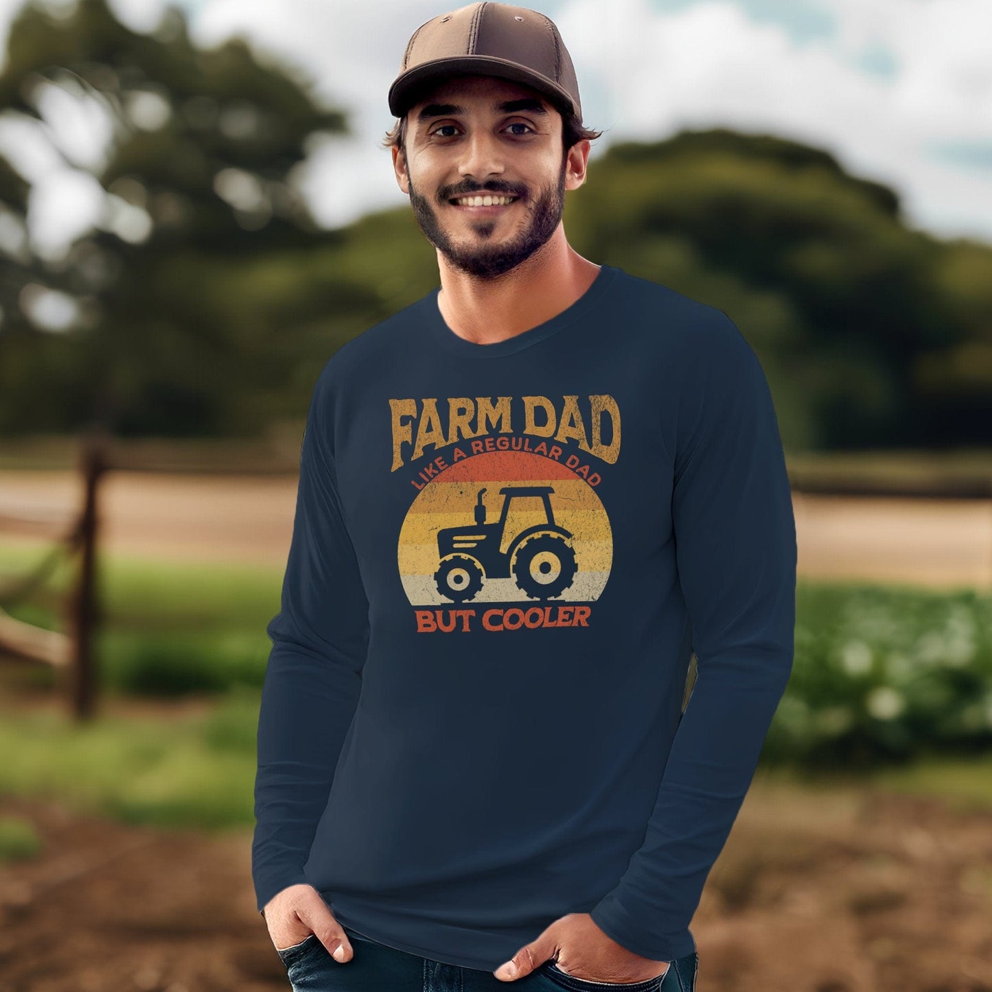 Farm Dad but Cooler Long Sleeve Tee