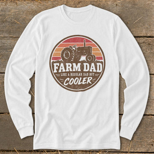 Farm Dad but Cooler Long Sleeve Tee - Ash