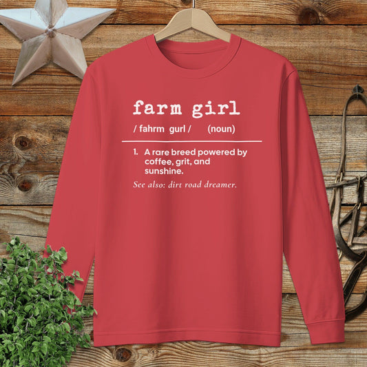 Farm Girl Definition Long Sleeve Tee