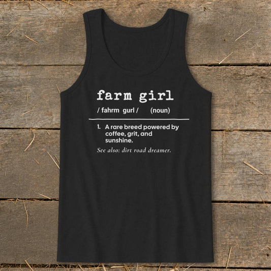Farm Girl Definition Tank Top - Black