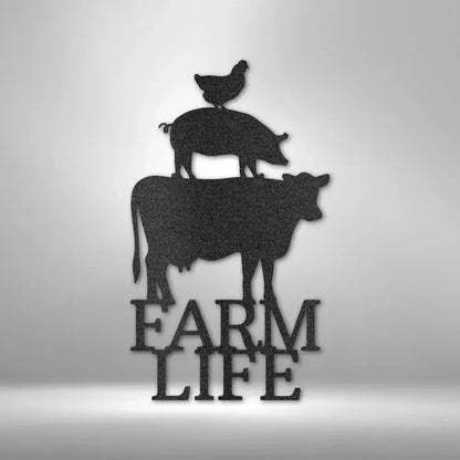 Farm Life Animals Metal Art Sign