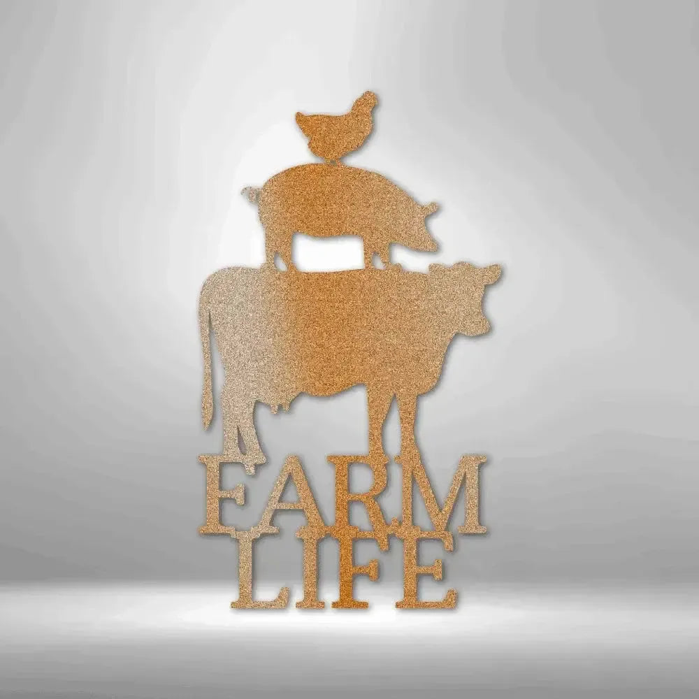 Farm Life Animals Metal Art Sign