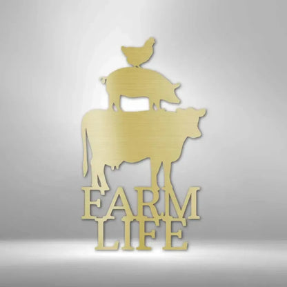 Farm Life Animals Metal Art Sign