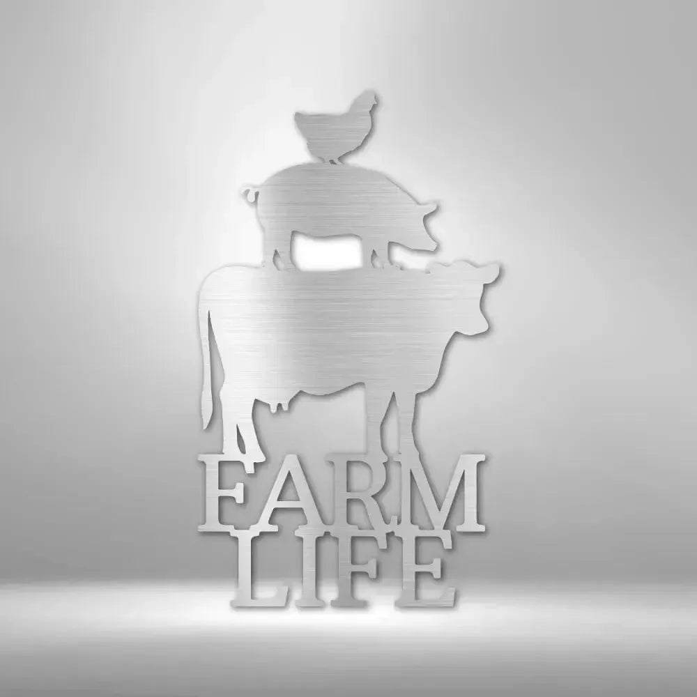 Farm Life Animals Metal Art Sign
