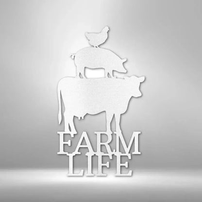 Farm Life Animals Metal Art Sign