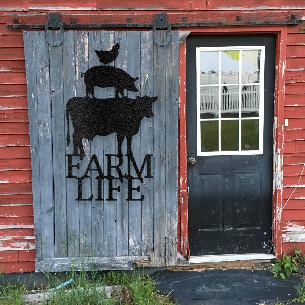 Farm Life Animals Metal Art Sign
