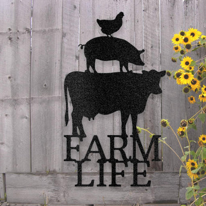 Farm Life Animals Metal Art Sign