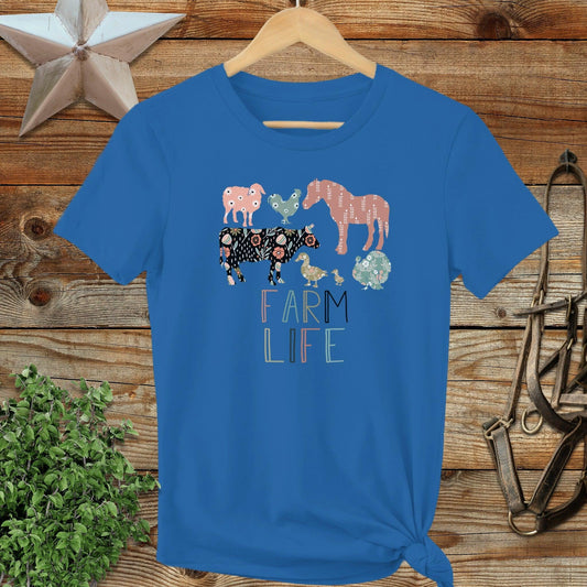 Farm Life Pattern Ladies Tee