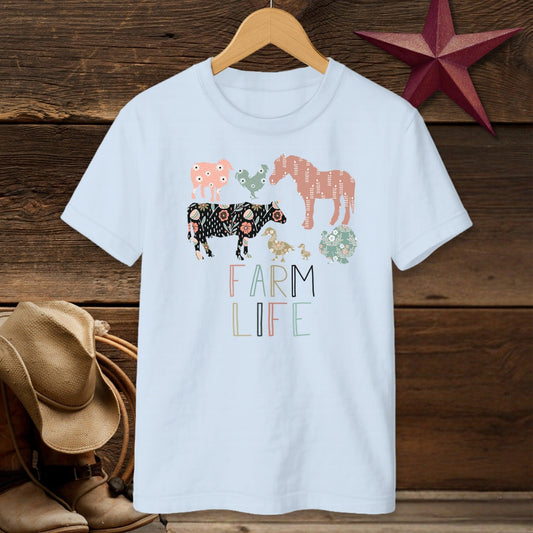 Farm Life Pattern T-Shirt (Youth)