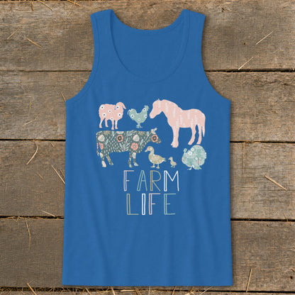 Farm Life Pattern Tank Top