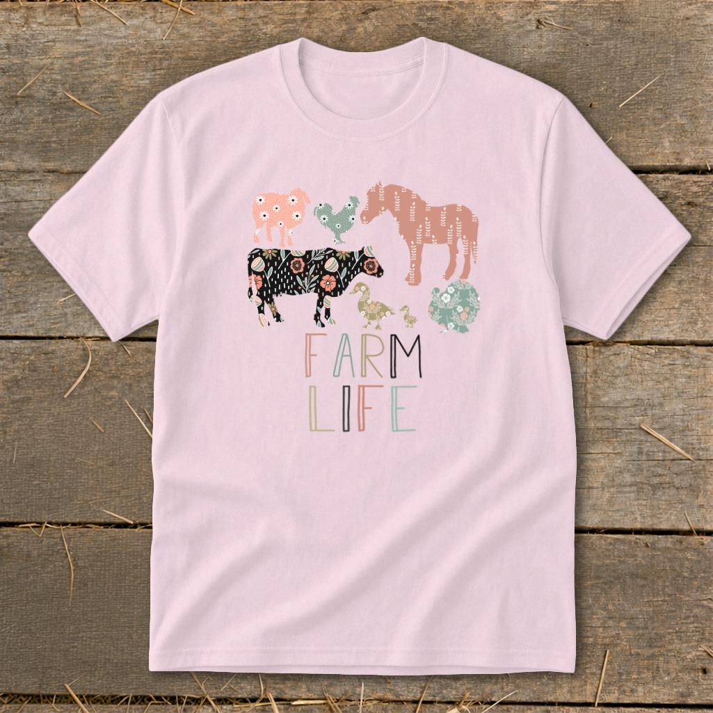 Farm Life Pattern Youth Tee