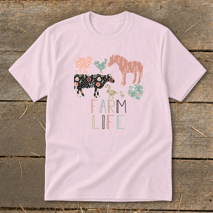 Farm Life Pattern Youth Tee