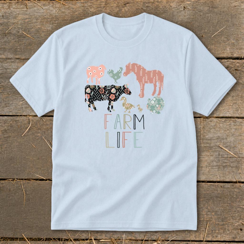Farm Life Pattern Youth Tee