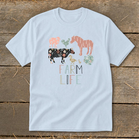 Farm Life Pattern Youth Tee