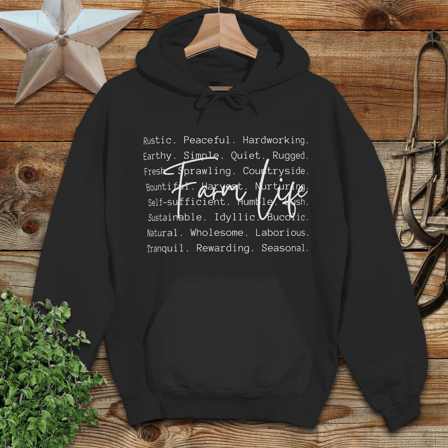 Farm Life Words Hoodie
